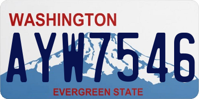 WA license plate AYW7546