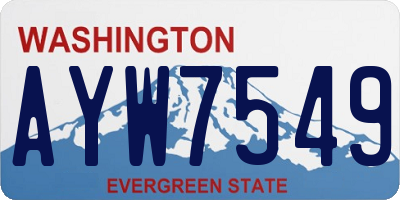 WA license plate AYW7549