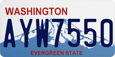 WA license plate AYW7550