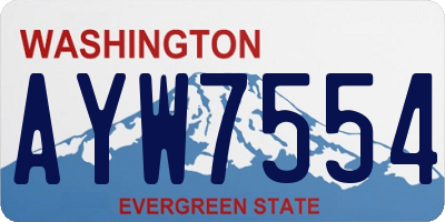 WA license plate AYW7554