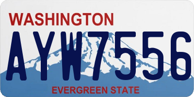 WA license plate AYW7556