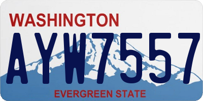 WA license plate AYW7557