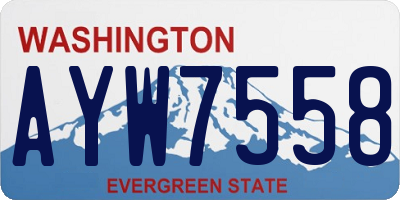 WA license plate AYW7558