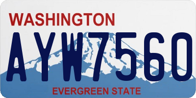 WA license plate AYW7560