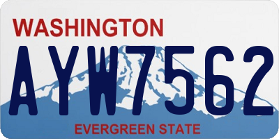 WA license plate AYW7562