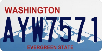 WA license plate AYW7571