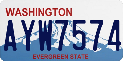 WA license plate AYW7574