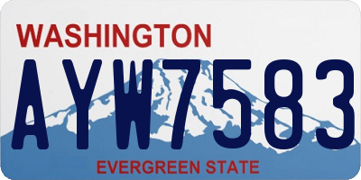 WA license plate AYW7583