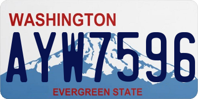 WA license plate AYW7596