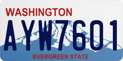 WA license plate AYW7601