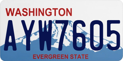 WA license plate AYW7605