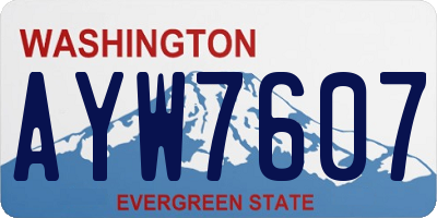 WA license plate AYW7607