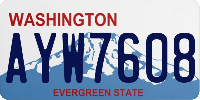 WA license plate AYW7608