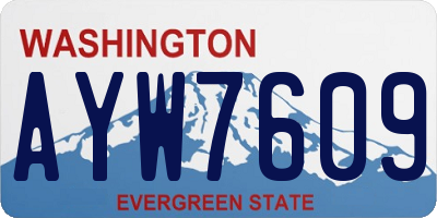 WA license plate AYW7609