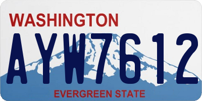 WA license plate AYW7612