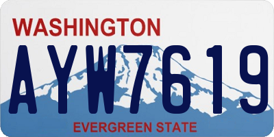 WA license plate AYW7619