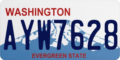 WA license plate AYW7628