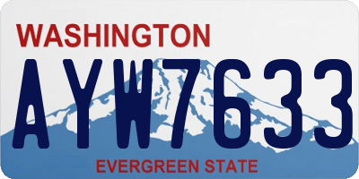 WA license plate AYW7633