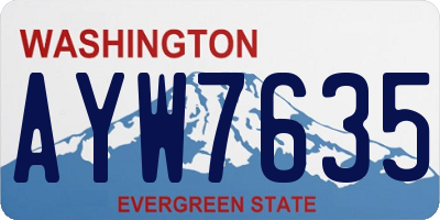 WA license plate AYW7635