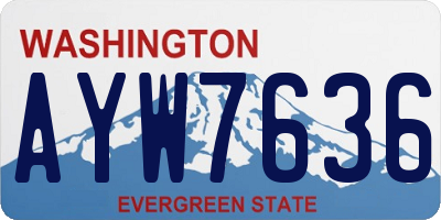 WA license plate AYW7636