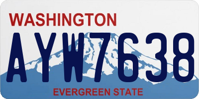 WA license plate AYW7638