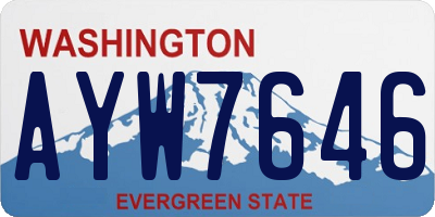 WA license plate AYW7646