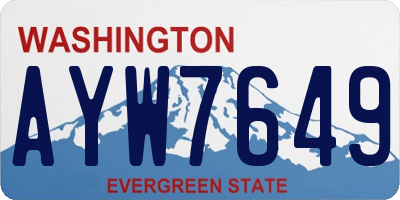 WA license plate AYW7649