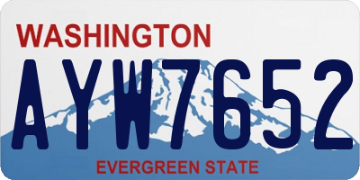 WA license plate AYW7652