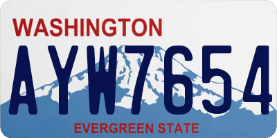 WA license plate AYW7654