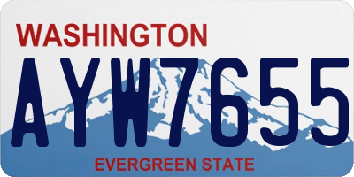 WA license plate AYW7655