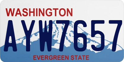 WA license plate AYW7657