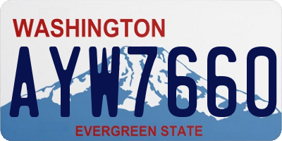 WA license plate AYW7660