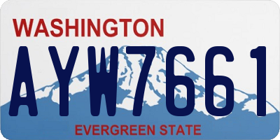 WA license plate AYW7661