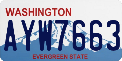 WA license plate AYW7663