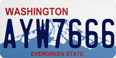 WA license plate AYW7666