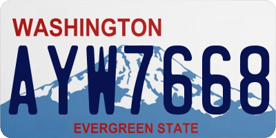 WA license plate AYW7668