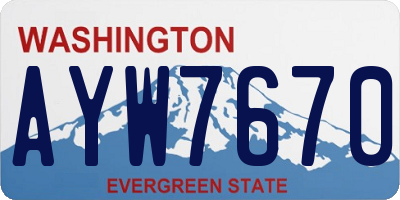 WA license plate AYW7670