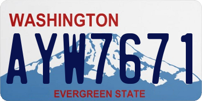 WA license plate AYW7671