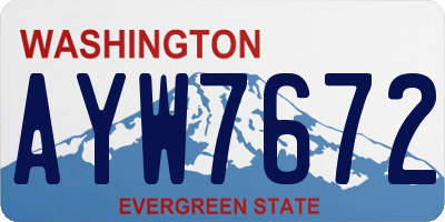 WA license plate AYW7672