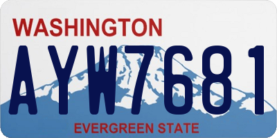 WA license plate AYW7681