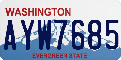 WA license plate AYW7685