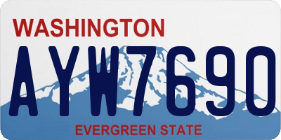 WA license plate AYW7690