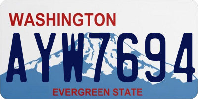 WA license plate AYW7694