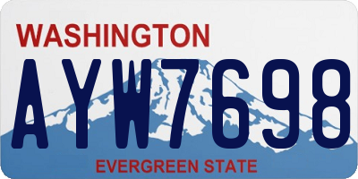 WA license plate AYW7698