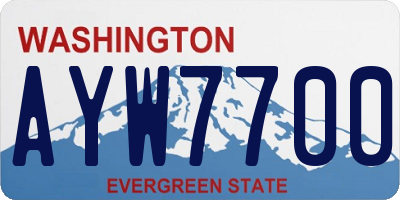 WA license plate AYW7700