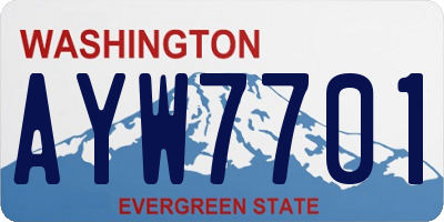 WA license plate AYW7701