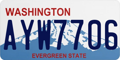 WA license plate AYW7706