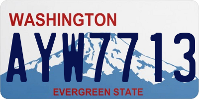 WA license plate AYW7713