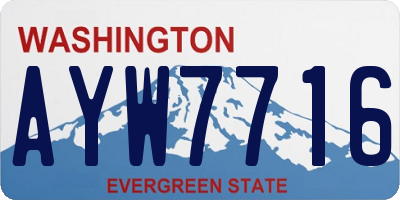 WA license plate AYW7716