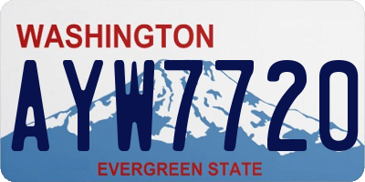 WA license plate AYW7720